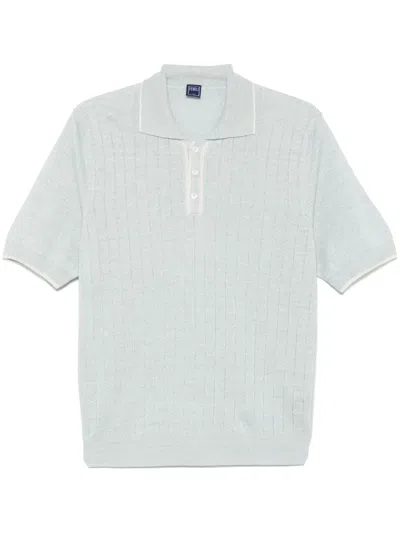 Fedeli Ribbed-knit Polo Shirt In Green
