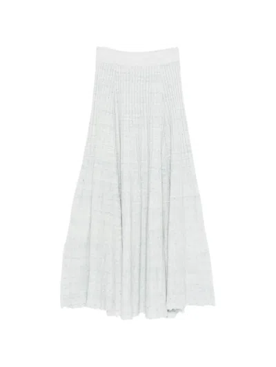 Fedeli Ribbed Midi Skirt In Gray