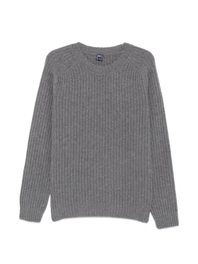 Fedeli Ribbed Raglan-sleeve Sweater In Gray
