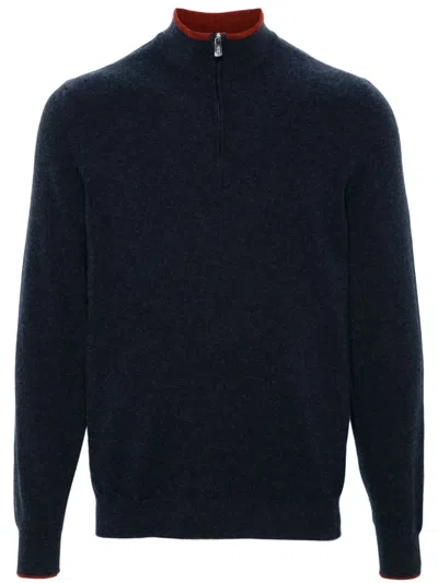Fedeli Ribbed Sweater In Blue