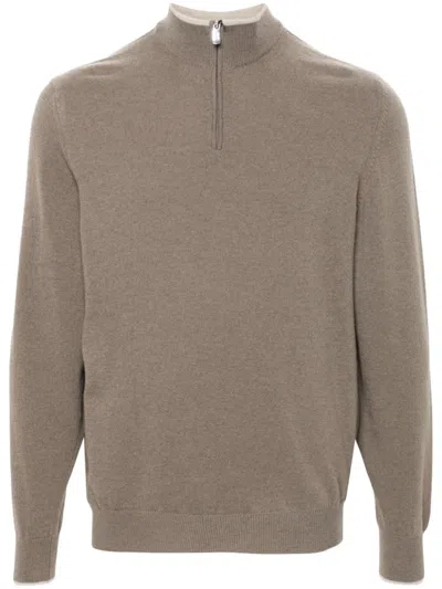Fedeli Ribbed Sweater In Brown