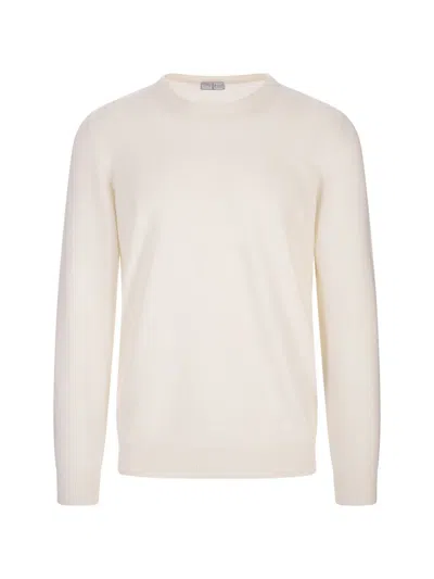 Fedeli Long-sleeved Sweater In White