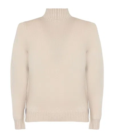 Fedeli Ribbed Turtle Neck Knitwear In Neutral