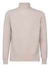 Fedeli Turtleneck Sweater In Virgin Wool And Cashmere Blend In Neutral