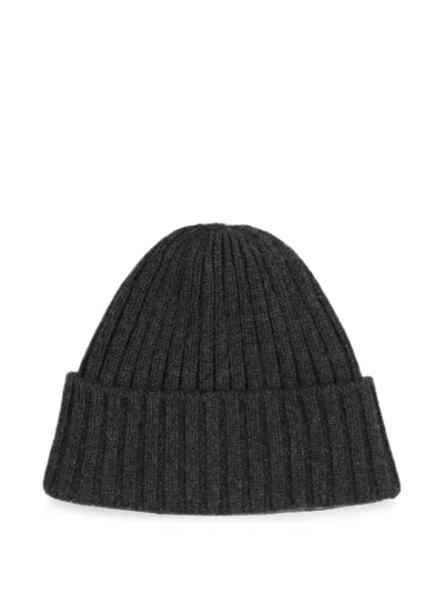 Fedeli Ribbed-knit Cashmere Beanie Hat In Black