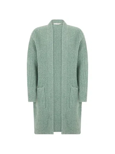 Fedeli Ribbed-knit Cashmere Cardigan In Green