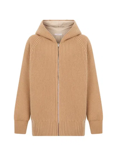 Fedeli Ribbed-knit Cashmere Cardigan In Brown