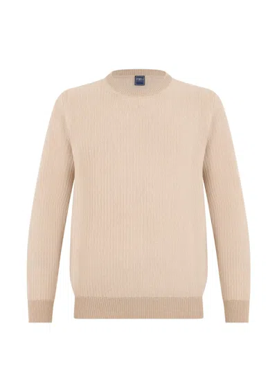 Fedeli Ribbed-knit Cashmere Sweater In Neutral