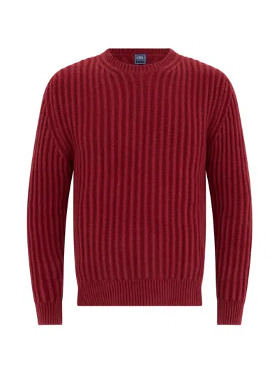 Fedeli Ribbed-knit Cashmere Sweater In Red
