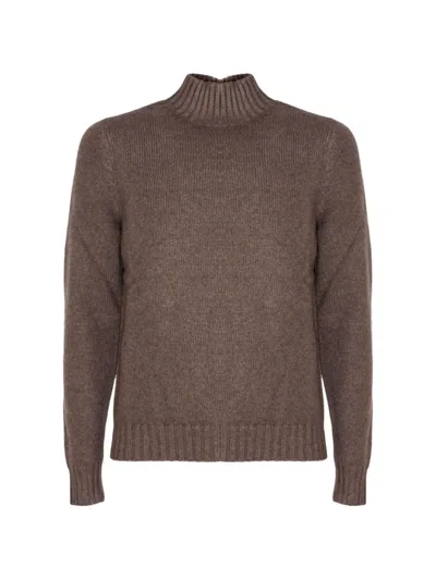 Fedeli Ribbed-knit Roll-neck Sweater In Brown