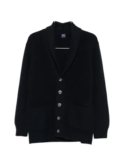 Fedeli Shawl-collar Cashmere-blend Cardigan In Purple