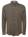 Fedeli Classic Cotton Piquet Shirt With Tailored Fit In Brown