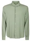 Fedeli Superlight Piquet Cotton Shirt With Classic Collar In Green