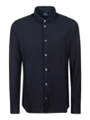 Fedeli Long-sleeved Cotton Shirt With Classic Collar In Blue