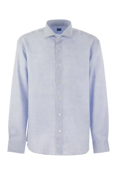 Fedeli Linen Shirt In Blue