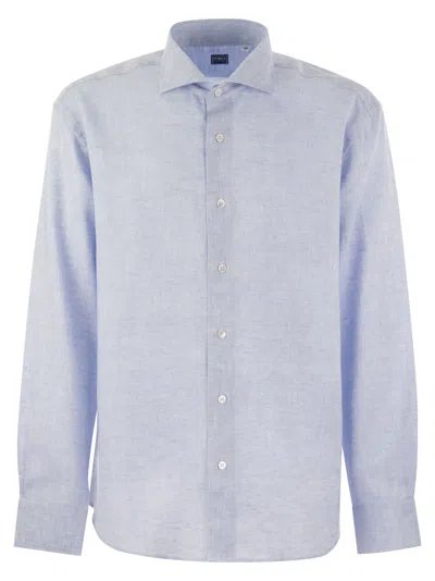 Fedeli Linen Shirt In Blue