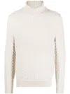 Fedeli Roll-neck Cable-knit Jumper In Neutrals