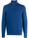 Fedeli Roll-neck Cashmere Jumper In Blue