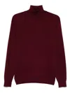 Fedeli Roll-neck Long-sleeve Top In Red