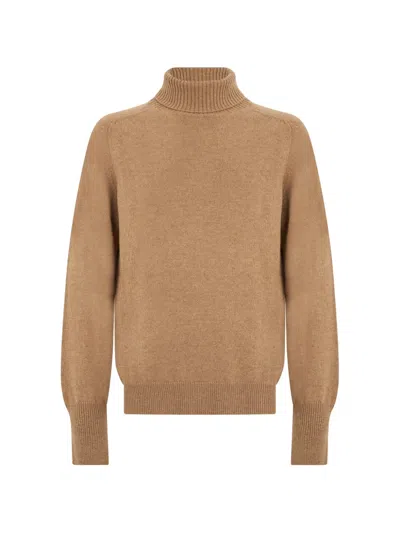 Fedeli Roll-neck Cashmere Sweater In Brown
