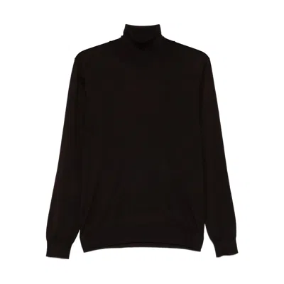 Fedeli Roll-neck Long-sleeve Sweater In Black