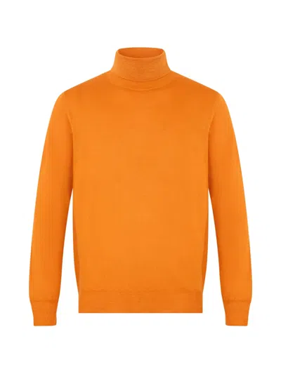 Fedeli Roll-neck Long-sleeve Sweater In Orange