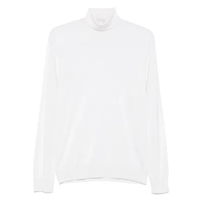 Fedeli Roll-neck Long-sleeve Sweater In White