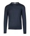 Fedeli Round-collar And Long-sleeved Sweater In Black
