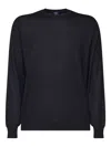 Fedeli Round-neck Ribbed-cuff Sweater In Black