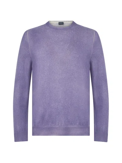 Fedeli Round-neck Cashmere Sweater In Purple