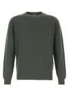 Fedeli Sage Green Cotton Sweater In Multi