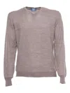 Fedeli V-neck Pullover In Brown