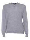 Fedeli Gray Pullover In Cool Wool In Multicolor