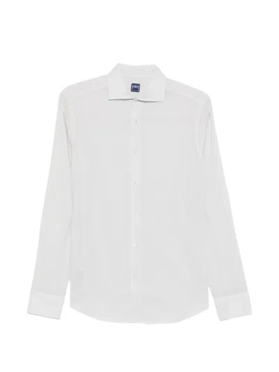 Fedeli Phil Cutaway-collar Linen Shirt In White