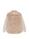Fedeli Shearling-effect Button-up Jacket In Brown