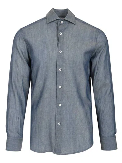 Fedeli Shirt Sean Ml. Denim Light 100 Cotone Shirts Light Blue