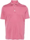 Fedeli Short-sleeve Cotton Polo Shirt In Pink