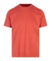 Fedeli Man T-shirt Salmon Pink Size 46 Organic Cotton In Orange