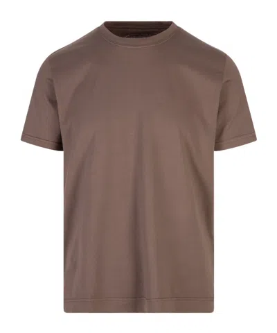 Fedeli Short-sleeve Cotton T-shirt In Brown