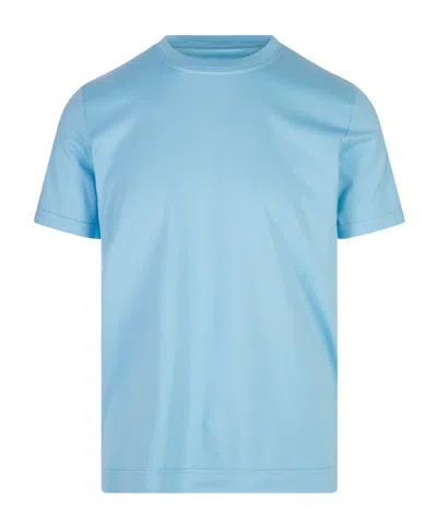 Fedeli Short-sleeve Cotton T-shirt In Blue
