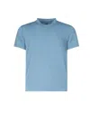 Fedeli Melange Linen Short-sleeved T-shirt In Blue