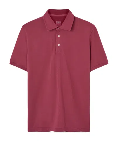 Fedeli Short Sleeve Polo Shirt In Orange