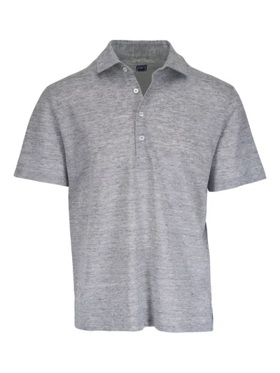 Fedeli Short-sleeve Polo Shirt In Gray