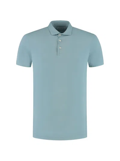 Fedeli Short-sleeve Polo Shirt In Blue