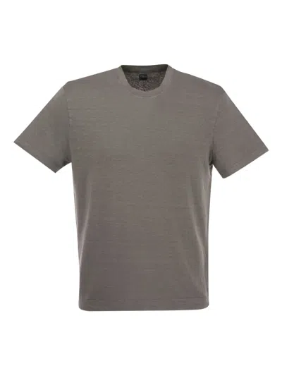 Fedeli Short-sleeve Round-neck T-shirt In Gray