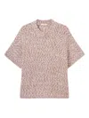 Fedeli Short-sleeve Speckled Sweater In Pink