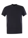 Fedeli Lightweight Linen And Elastane Blend T-shirt In Blue