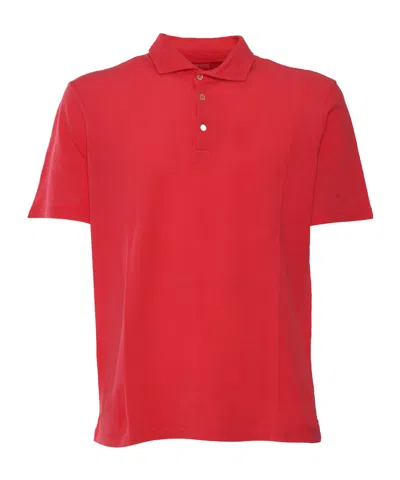 Fedeli Short-sleeved Polo Shirt In Red