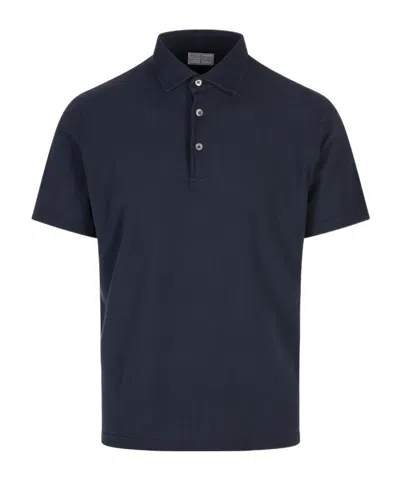 Fedeli Short-sleeved Polo Shirt In Black