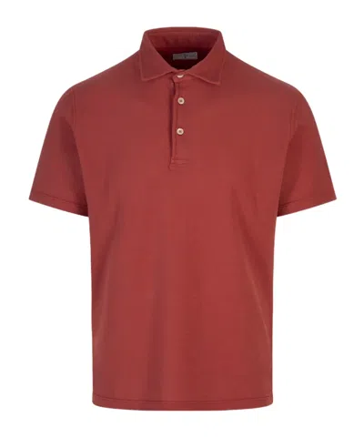Fedeli Short-sleeved Polo Shirt In Red